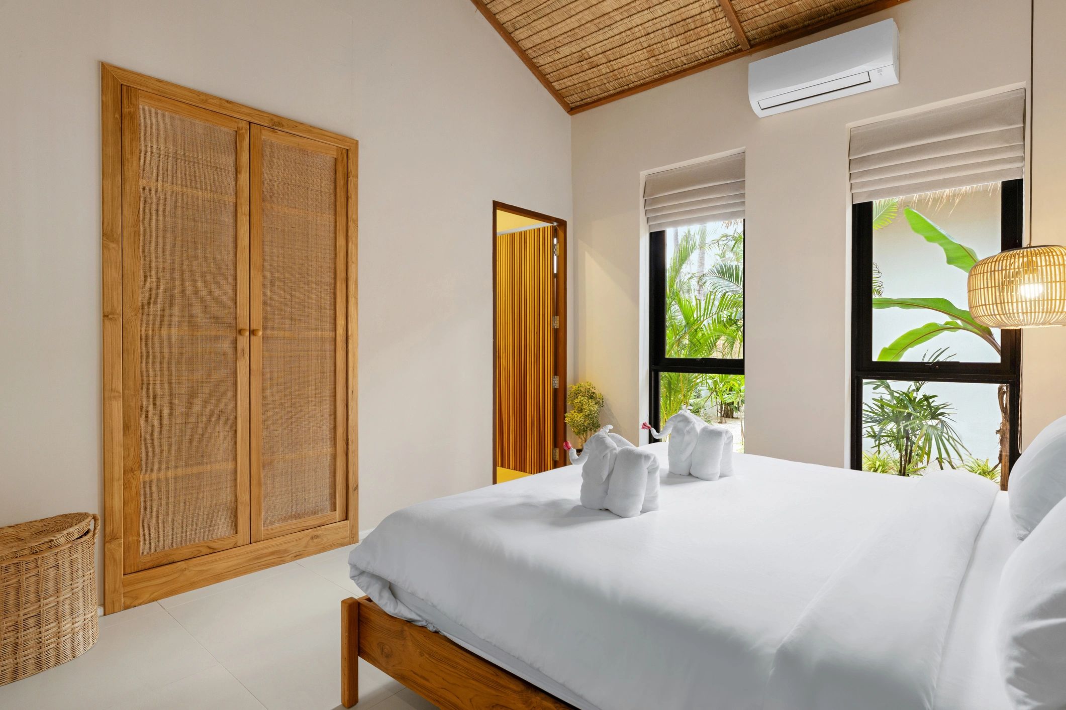 Guest room detail for testimonial section