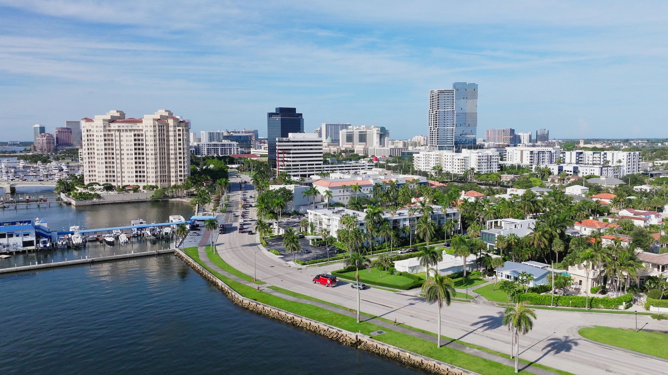 Downtown Skyline Across the Intracoastal Waterway in West Palm Beach, Florida